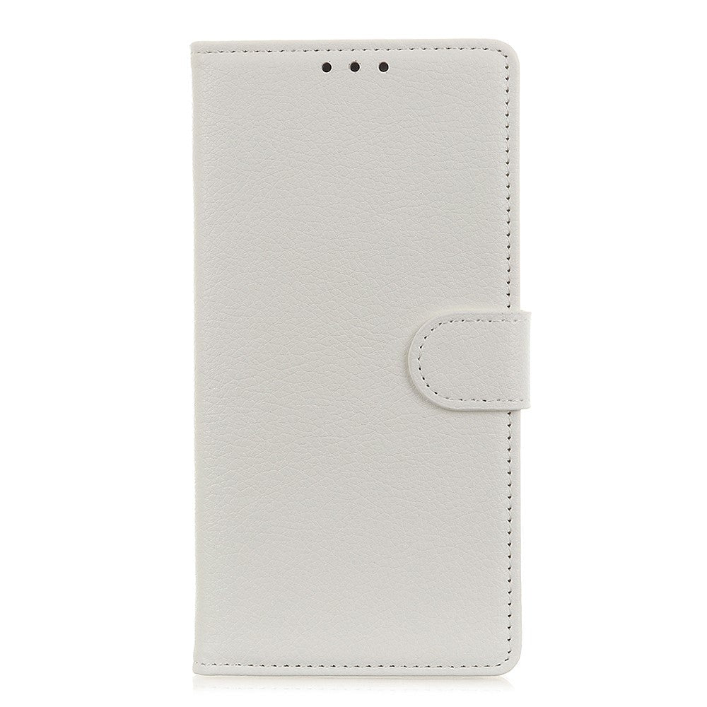 iPhone 12 / 12 Pro Litchi Leather Wallet Case - White