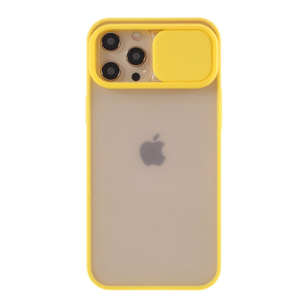 iPhone 12 Pro Max Frosted Plastic Case w. CamSlider - Yellow