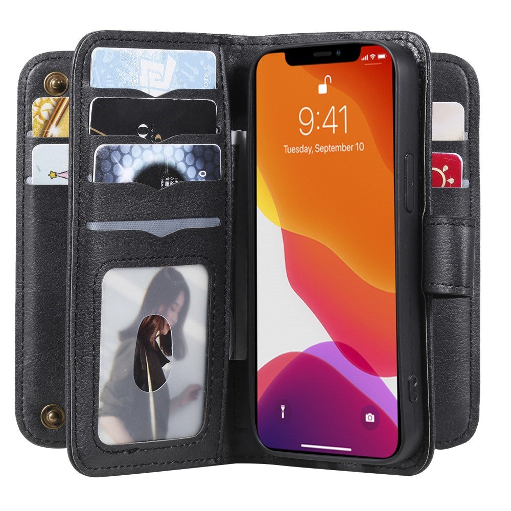 EIDERWOOD iPhone 13 Mini Flip Case with Card Holder - Black