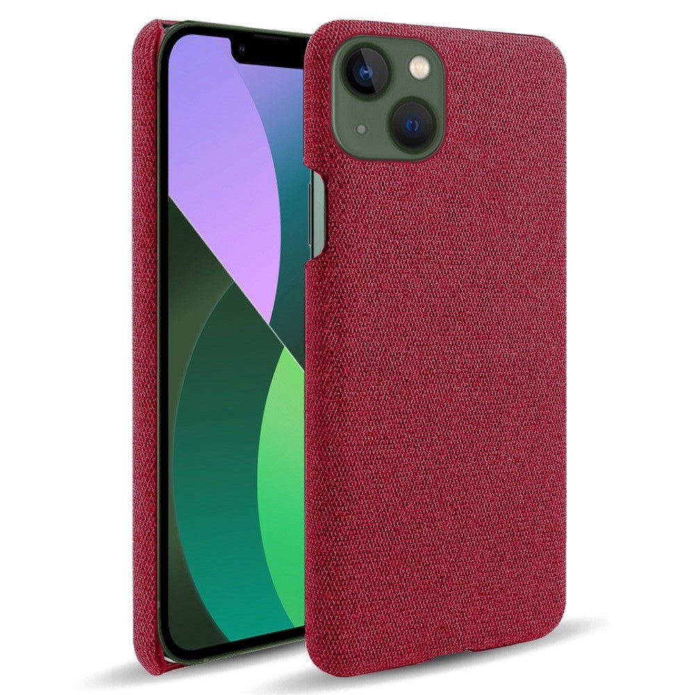 iPhone 14 Fabric Plastic Back Case - Red