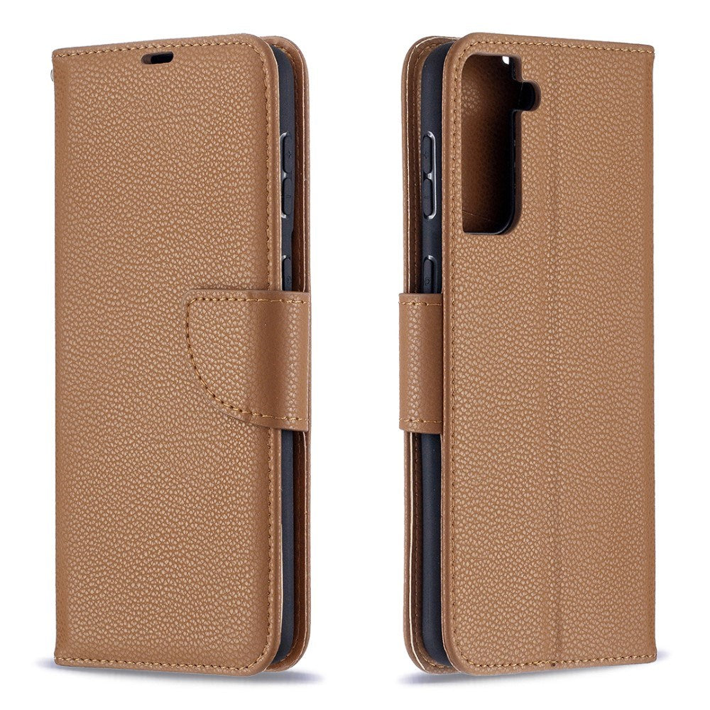 EIDERWOOD Samsung Galaxy S21+ (Plus) Faux Leather Flip Case with Cardholder & Stand Function - Brown