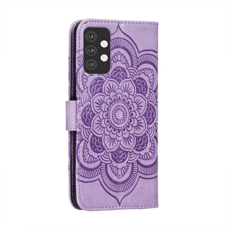 Samsung Galaxy A32 (5G) Leather Wallet Case - Mandala Pattern - Purple