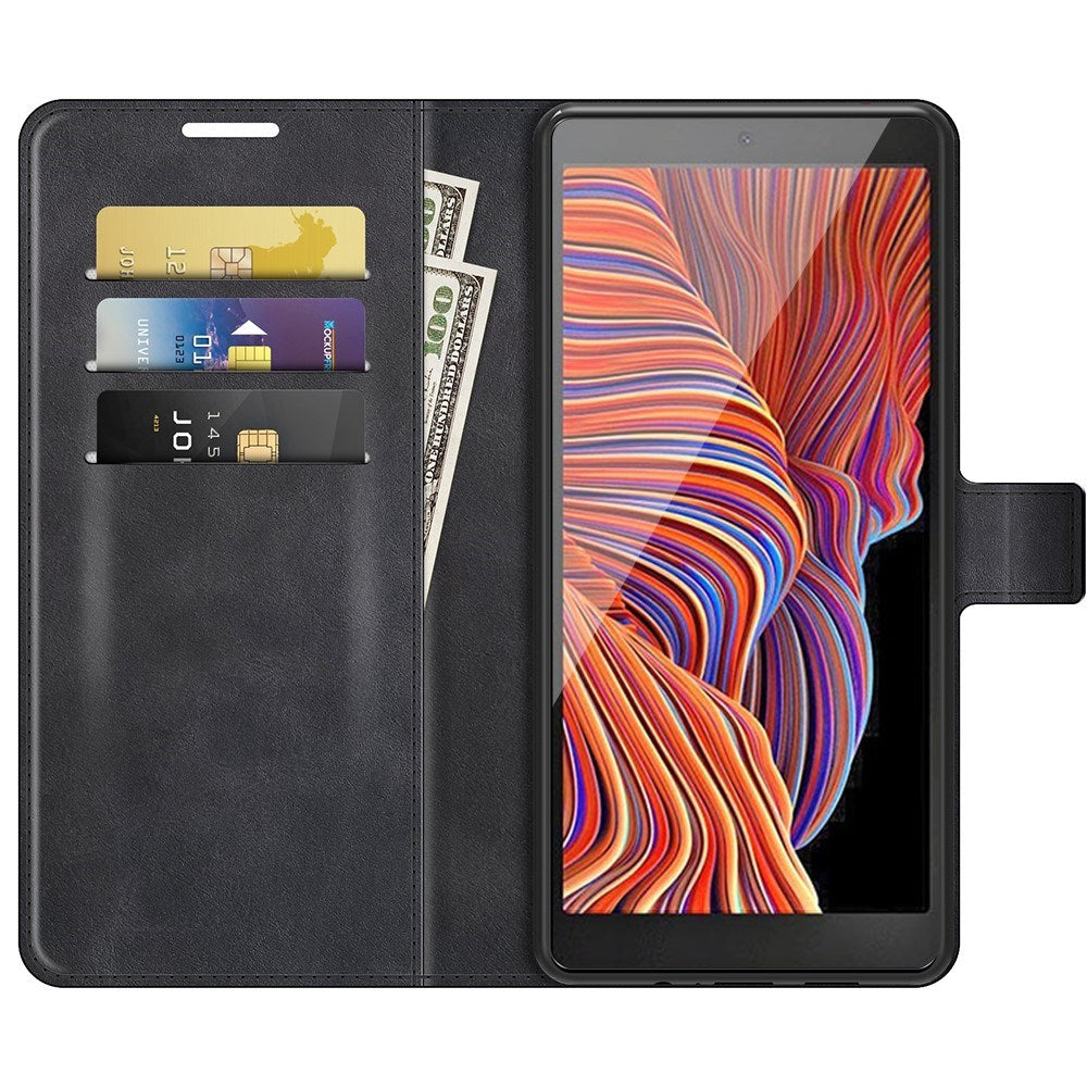 EIDERWOOD Samsung Galaxy Xcover 5 Faux Leather Flip Case with Cardholder & Stand Function - Black