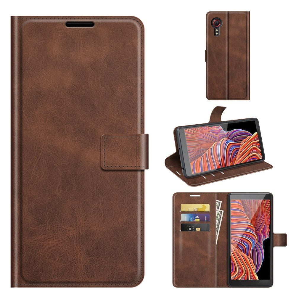 EIDERWOOD Samsung Galaxy Xcover 5 Faux Leather Flip Case with Cardholder & Stand Function - Brown