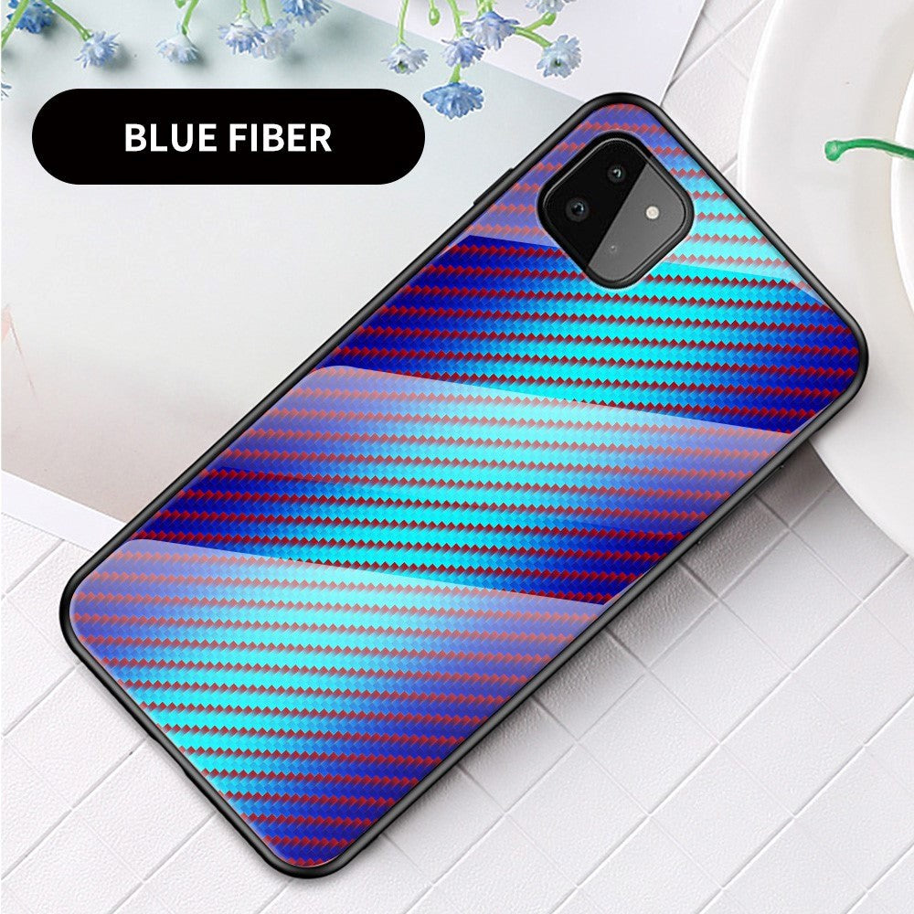Samsung Galaxy A22 (5G) Case w. Glass back - Blue Carbon