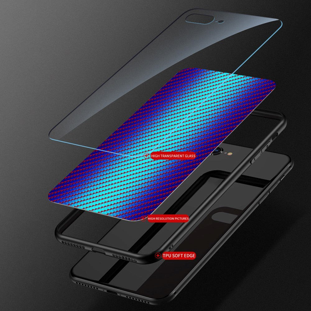 Samsung Galaxy A22 (5G) Case w. Glass back - Blue Carbon