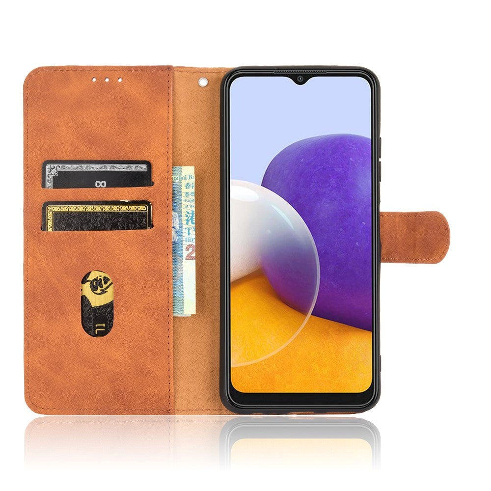 Samsung Galaxy A22 (5G) Soft Leather Wallet Case - Brown