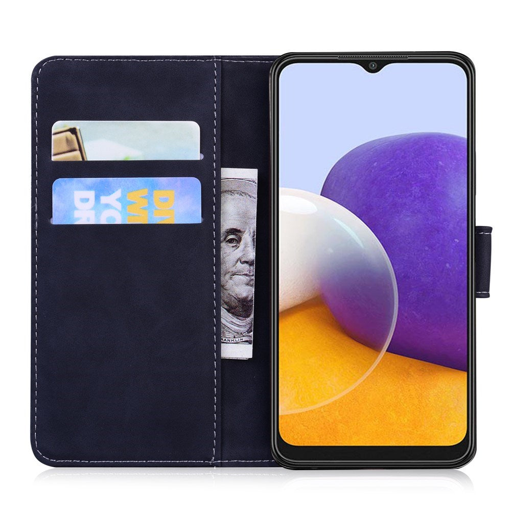 EIDERWOOD Samsung Galaxy A22 (5G) Faux Leather Flip Case with Cardholder & Stand Function - Black