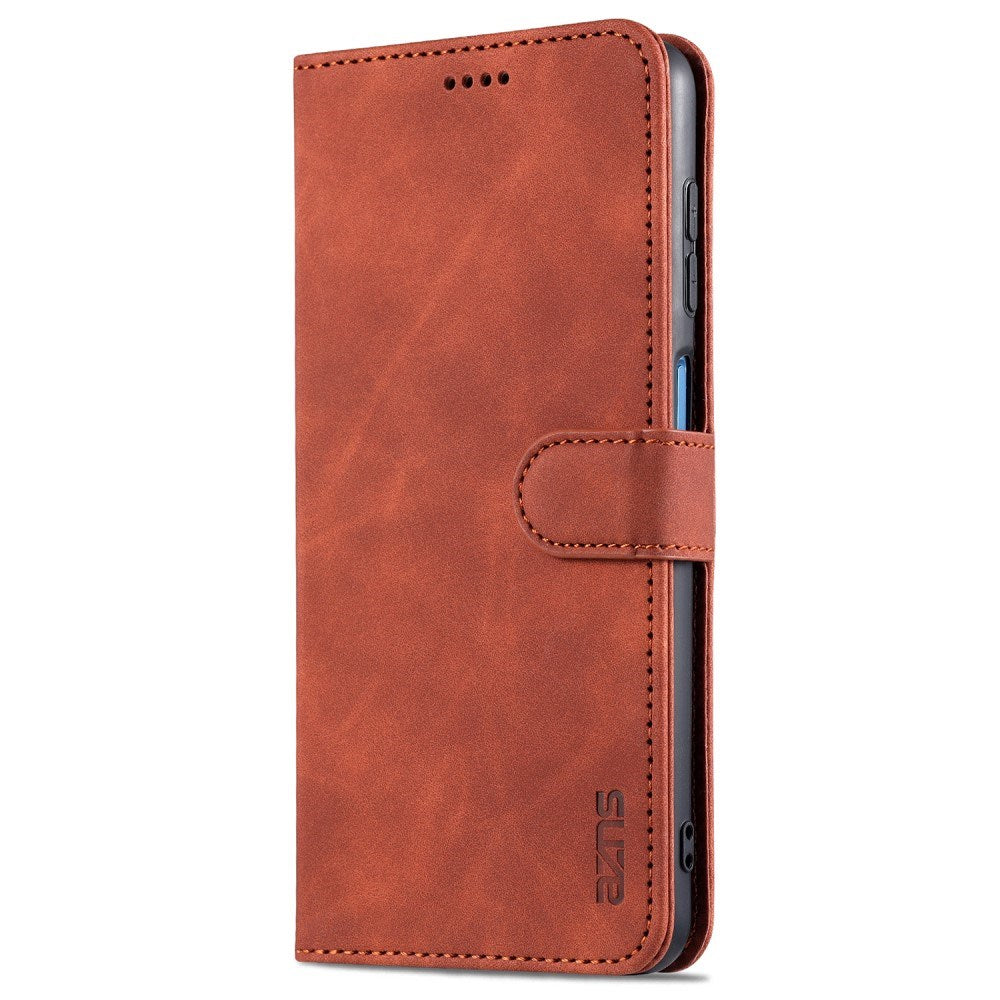 EIDERWOOD Samsung Galaxy A12 Faux Leather Flip Case with Cardholder & Stand Function - Brown