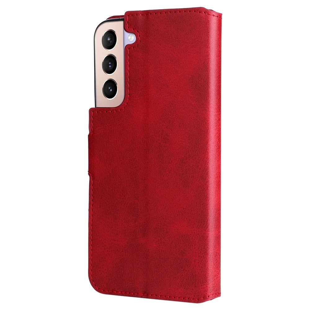 EIDERWOOD Samsung Galaxy S22+ (Plus) Faux Leather Flip Case with Cardholder & Stand Function - Red