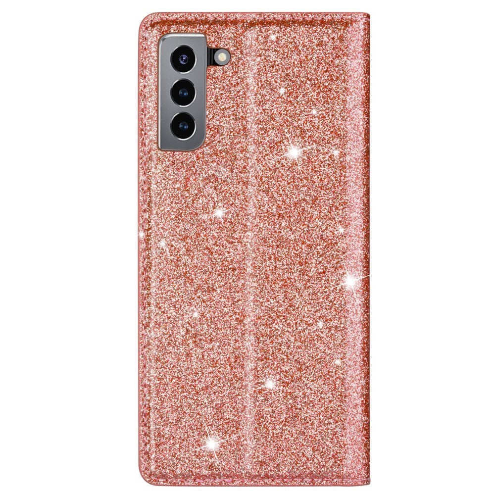 EIDERWOOD Samsung Galaxy S22+ (Plus) Faux Leather Case with Wallet & Stand Function - Glitter - Rose Gold
