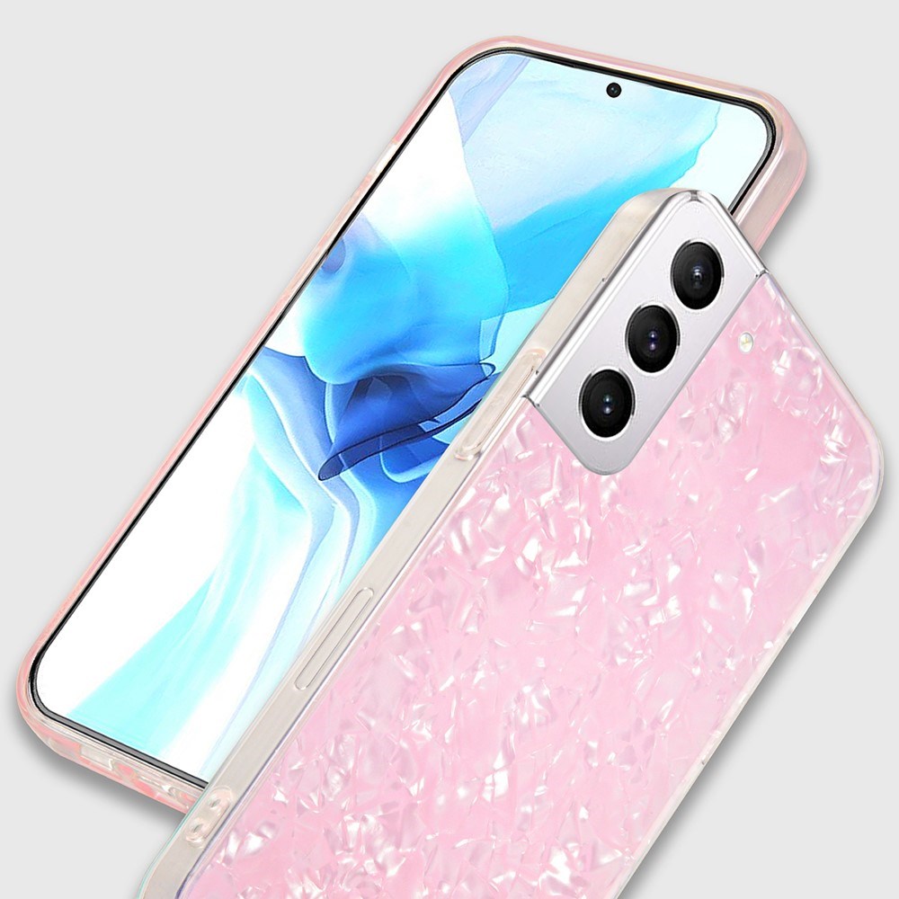 IPAKY Samsung Galaxy S21 FE Hybrid Case with Pearl Effect - White