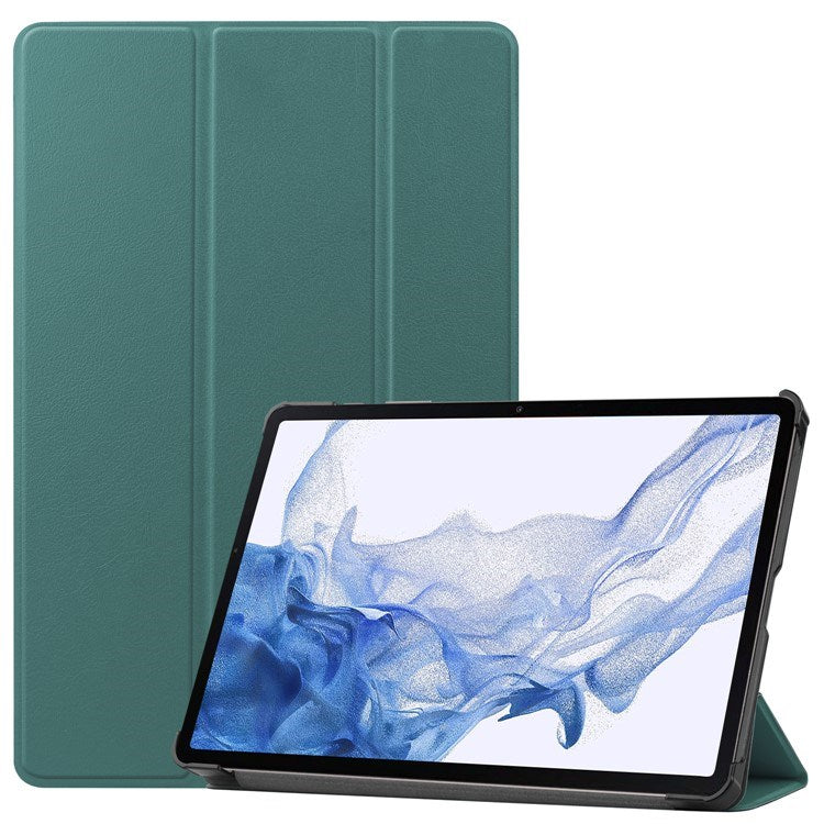 EIDERWOOD Samsung Galaxy Tab S8 Faux Leather Trifold Flip Case - Green