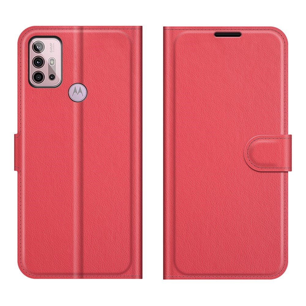 EIDERWOOD Motorola Moto G10 / G20 / G30 Faux Leather Flip Case with Cardholder & Stand Function - Red