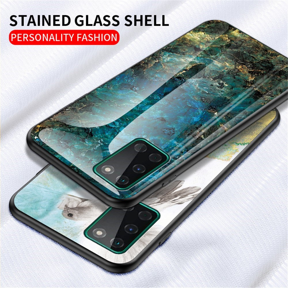 EIDERWOOD OnePlus 8T Hybrid Marble Case with Glass Back - Blue