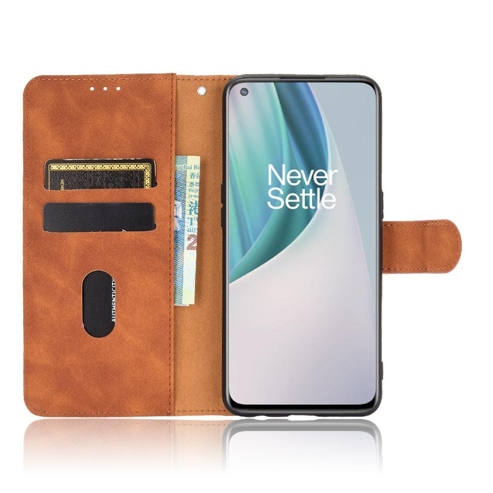 EIDERWOOD OnePlus Nord N10 Faux Leather Flip Case with Cardholder & Stand Function - Brown