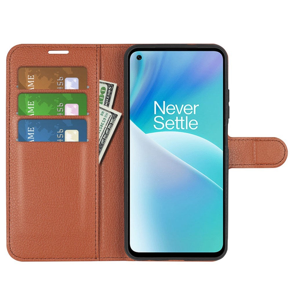 EIDERWOOD OnePlus Nord 2T (5G) Faux Leather Flip Case with Cardholder & Stand Function - Brown