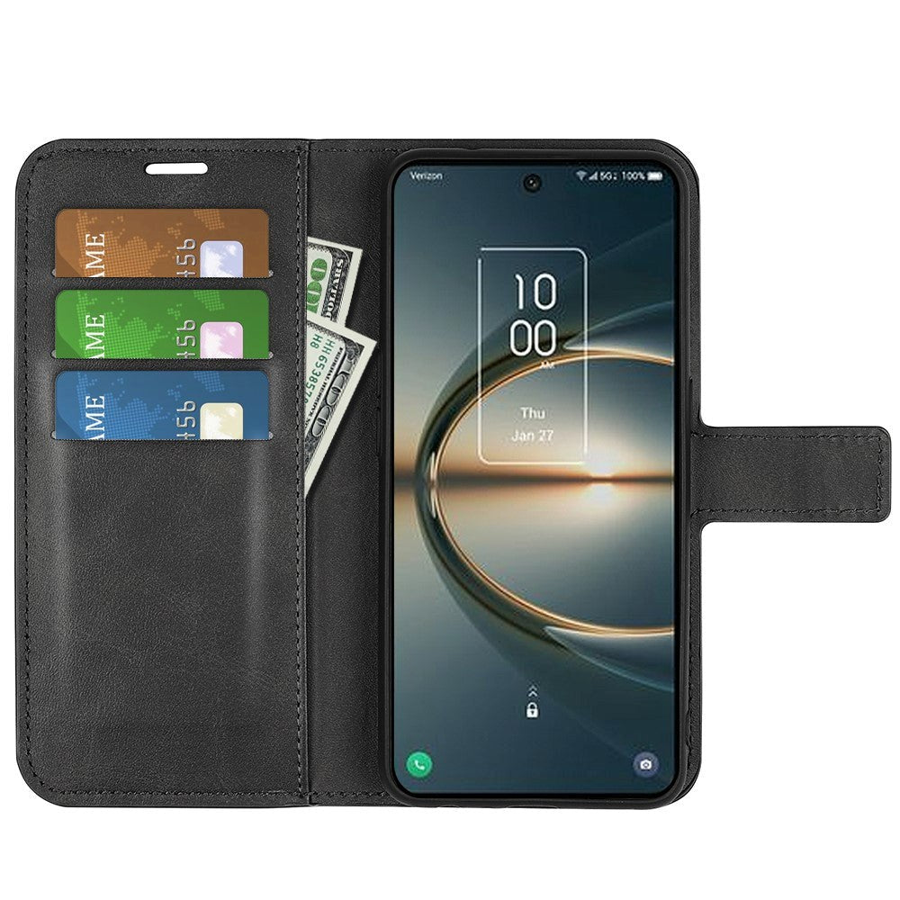 TCL 30 V (5G) Case with Wallet & Stand Function - Black