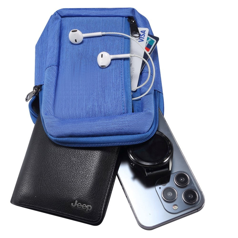 Shoulder Bag w. 2 Compartments (200 x 130 mm) - Blue