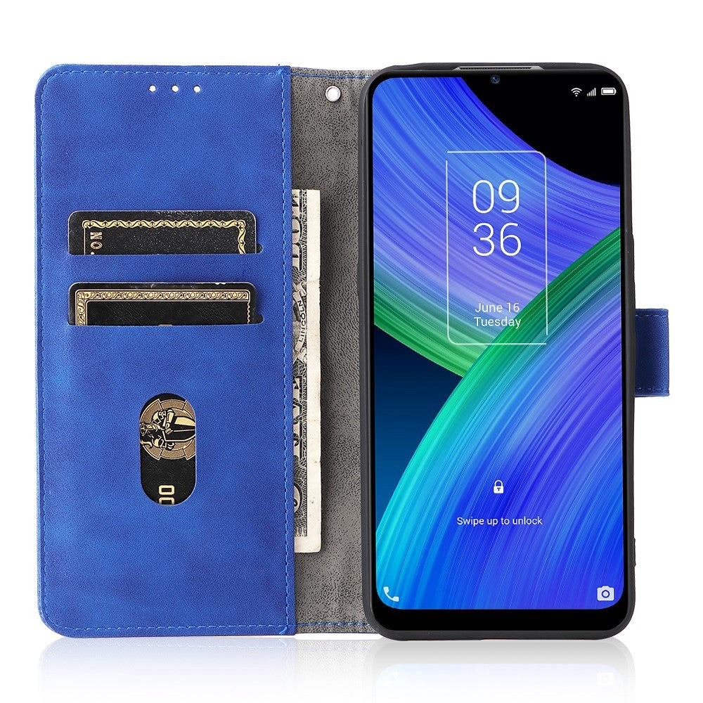 TCL 20R 5G Soft Leather Wallet Case - Blue