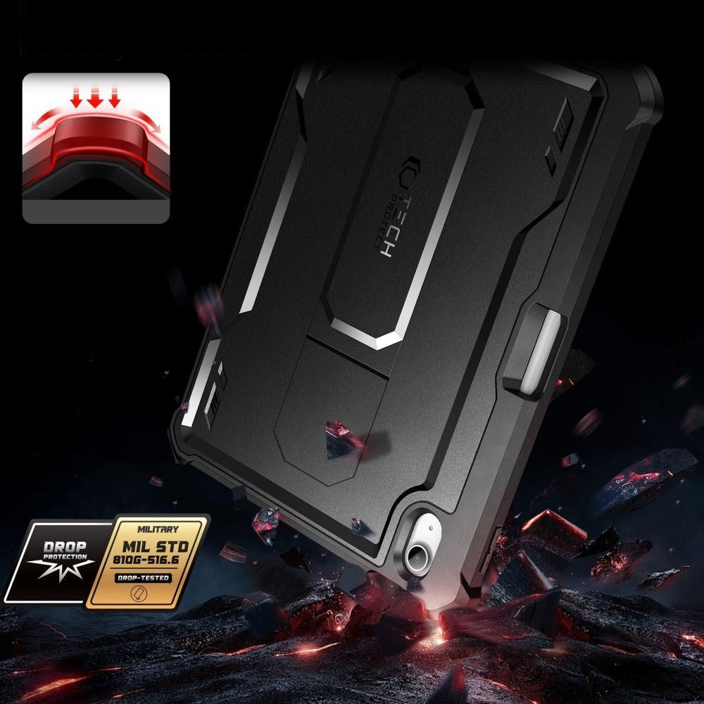 iPad 10.9 (2022) Tech-Protect Kevlar Pro 360 Cover with Screen Protector - Black