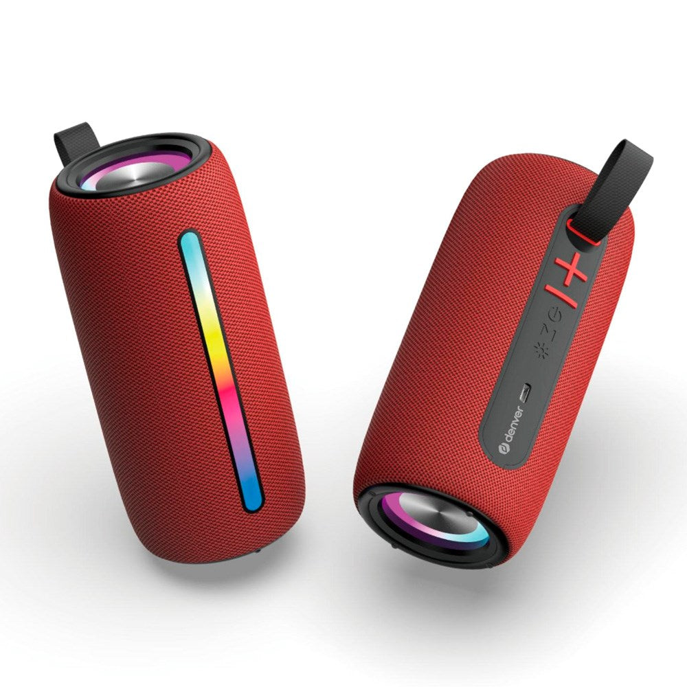 Denver Wireless Bluetooth Speaker with Built-in Dynamic Light - Red