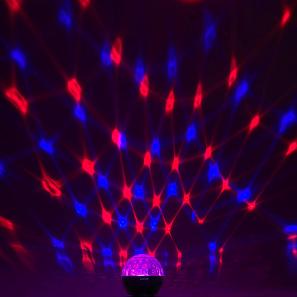 Denver Wireless Bluetooth Speaker with Colorful Disco Lights - Black