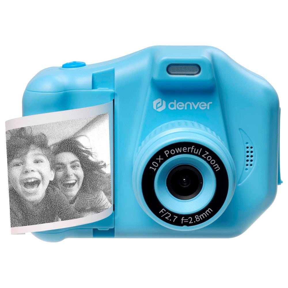 Denver KPC-1370 Digital Camera for Kids with Thermal Printer - incl. MicroSD Card & Printer Paper - Blue