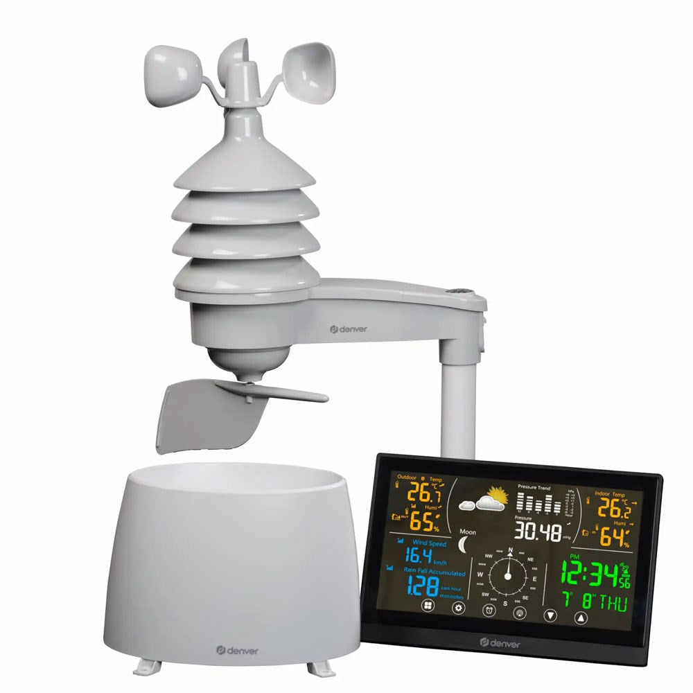 Denver WS-650 Weather Station with Wireless Wind & Rain Sensor - White