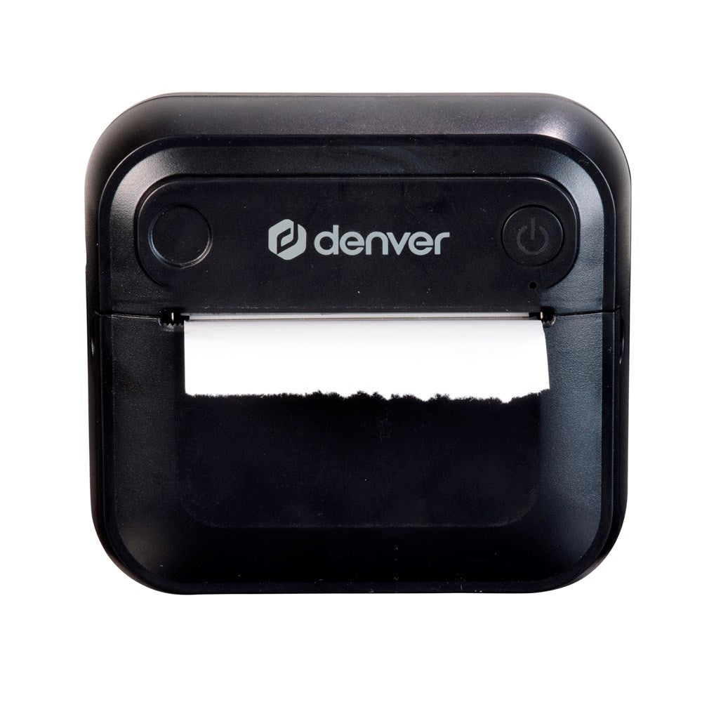 Denver MBP-32B Bluetooth Thermal Printer - incl. 1 x Roll of Printer Paper 1 x Roll of Sticker Paper - Black