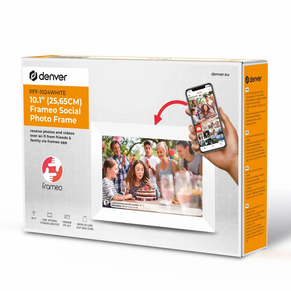 Denver PFF-1024 Frameo Digital Photo Frame - 10.1" - White