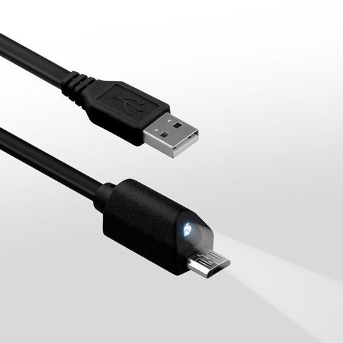 Naztech Micro-USB Cable with Light 1.8m - Black