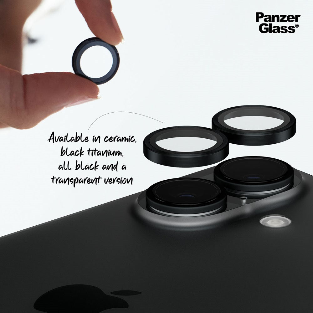 iPhone 16 / 16 Plus PanzerGlass Ceramic Hoops - Camera Protection - Transparent
