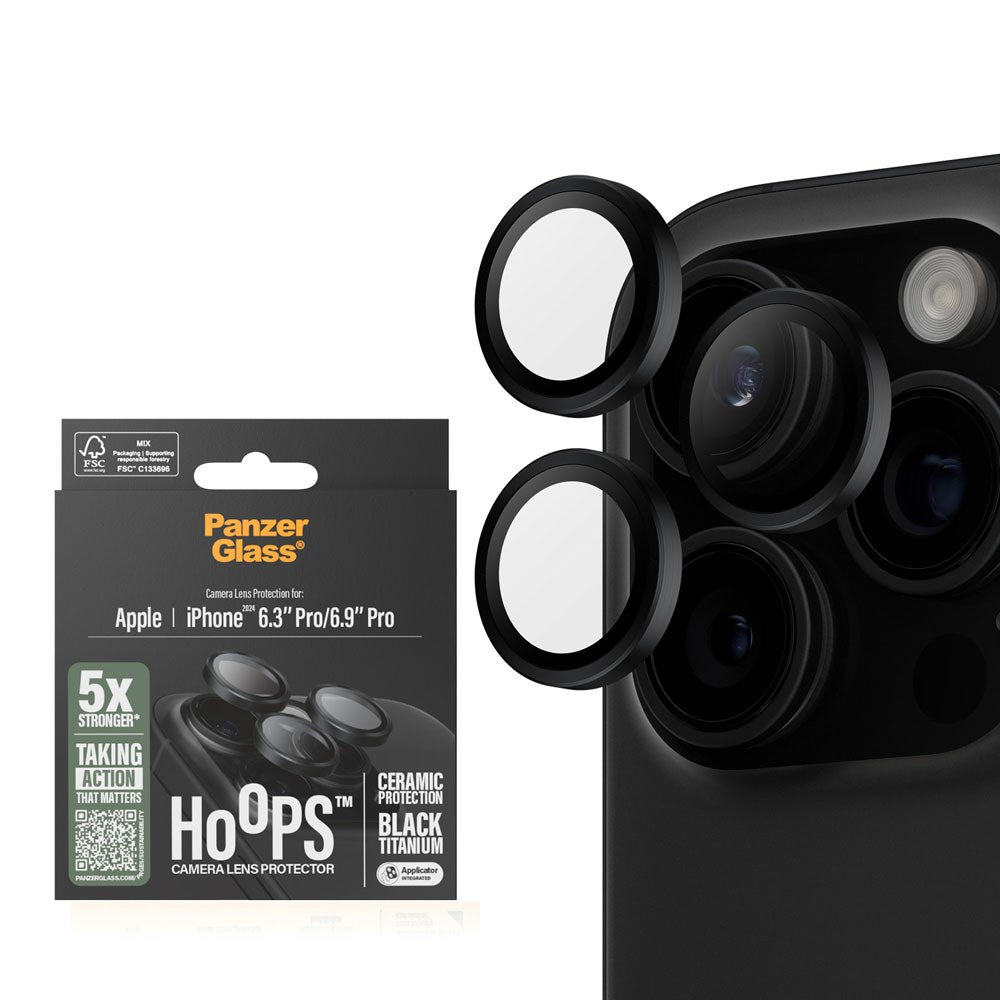 iPhone 16 Pro / 16 Pro Max PanzerGlass Ceramic Hoops - Camera Protection - Transparent