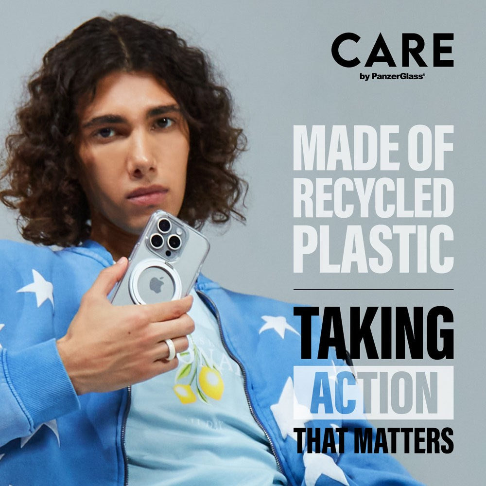 CARE by PanzerGlass iPhone 16 Pro Max Feature Kickstand Case - MagSafe Compatible - Transparent / Black