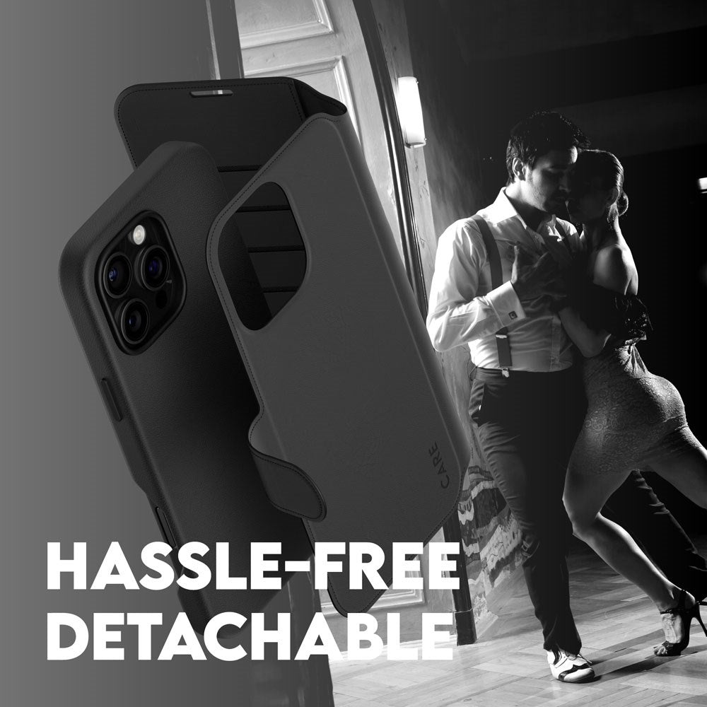 CARE by PanzerGlass iPhone 16 Pro Feature Tango 2-in-1 Flip Case with Wallet - Black