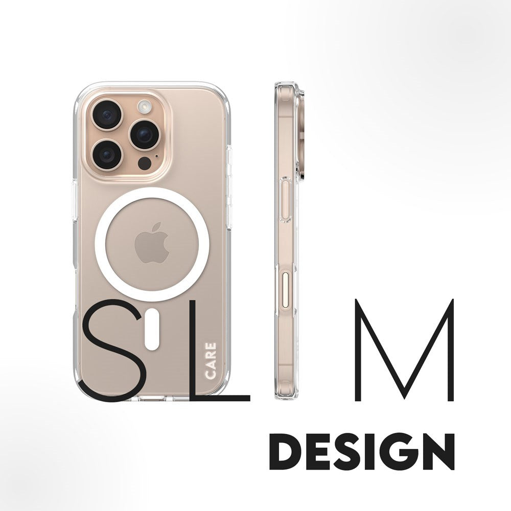 CARE by PanzerGlass iPhone 16 Pro FLAGSHIP Urban Combat Case - MagSafe Compatible - Transparent / White