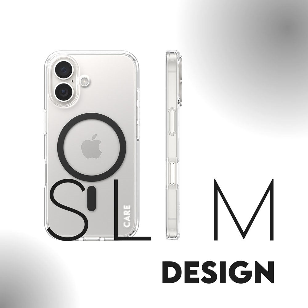 CARE by PanzerGlass iPhone 16 FLAGSHIP Urban Combat Case - MagSafe Compatible - Transparent / Black