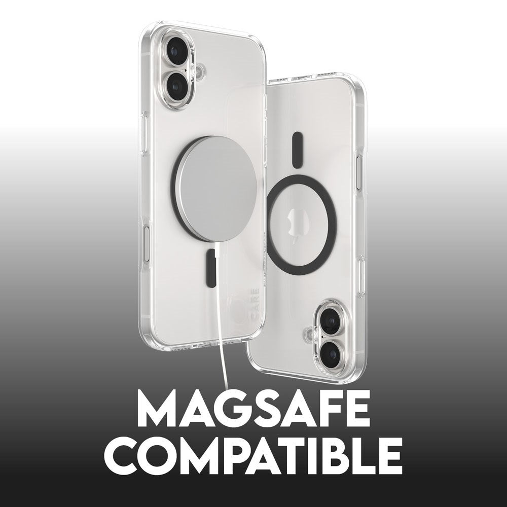 CARE by PanzerGlass iPhone 16 Plus FLAGSHIP Urban Combat Case - MagSafe Compatible - Transparent / Black