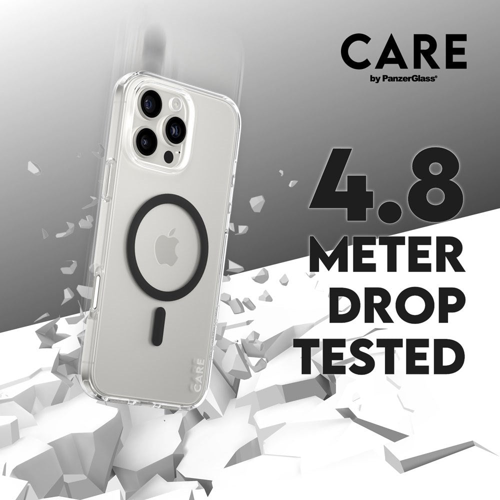 CARE by PanzerGlass iPhone 16 Pro Max FLAGSHIP Urban Combat Case - MagSafe Compatible - Transparent / Black