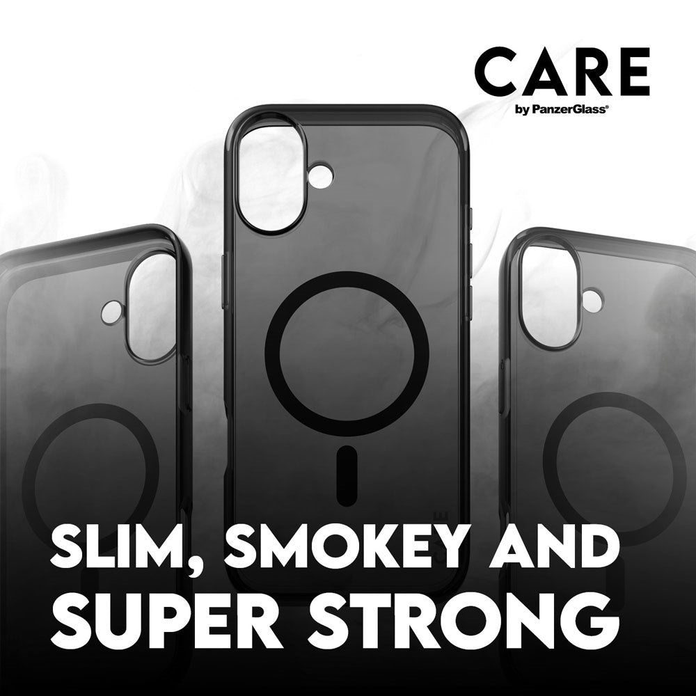 CARE by PanzerGlass iPhone 16 FLAGSHIP Urban Combat Case - MagSafe Compatible - Smokey / Black