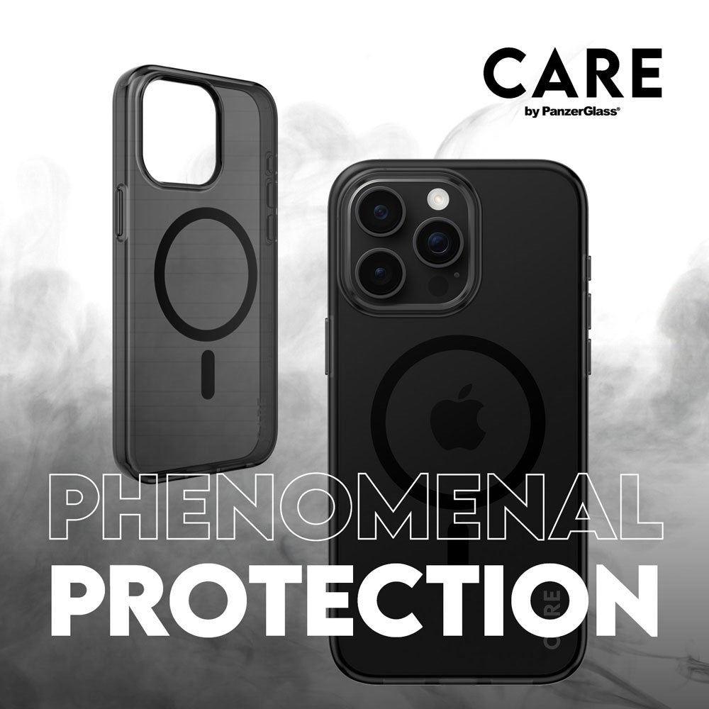 CARE by PanzerGlass iPhone 16 FLAGSHIP Urban Combat Case - MagSafe Compatible - Smokey / Black