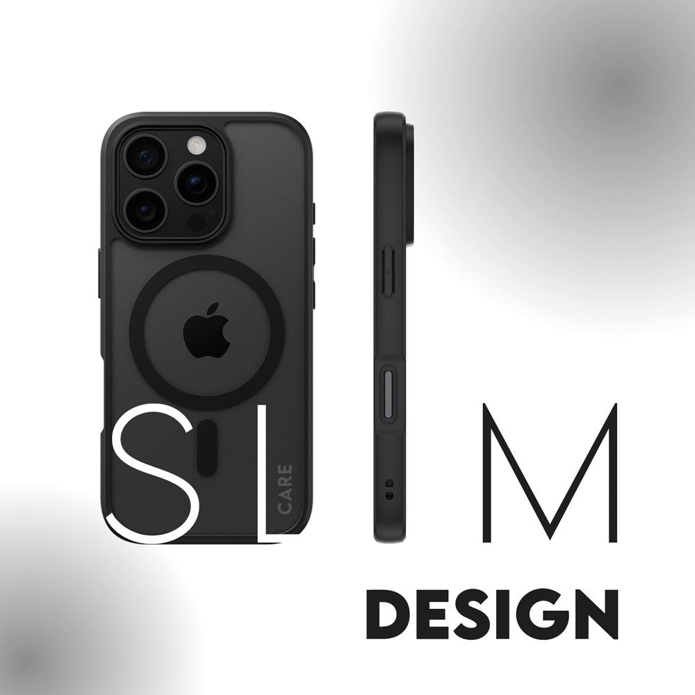 CARE by PanzerGlass iPhone 16 Pro FLAGSHIP Urban Combat Case - MagSafe Compatible - Transparent / Black Frame