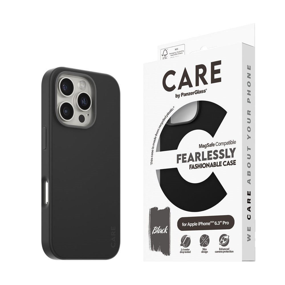 CARE by PanzerGlass iPhone 16 Pro FASHION Fearlessly Fashionable Case - MagSafe Kompatibel - Black
