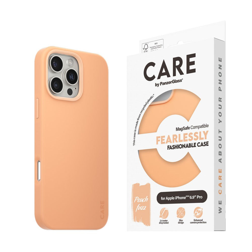 CARE by PanzerGlass iPhone 16 Pro Max FASHION Fearlessly Fashionable Case - MagSafe Kompatibel - Peach Fuzz
