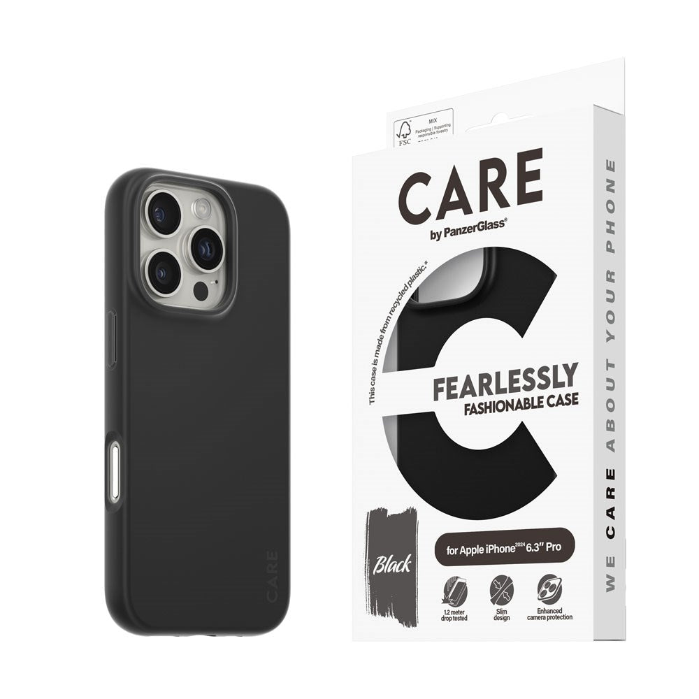 CARE by PanzerGlass iPhone 16 Pro FASHION Fearlessly Fashionable Case - Black
