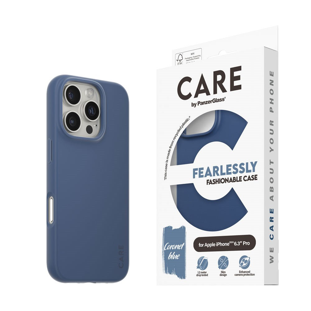 CARE by PanzerGlass iPhone 16 Pro FASHION Fearlessly Fashionable Case - Coronet Blue