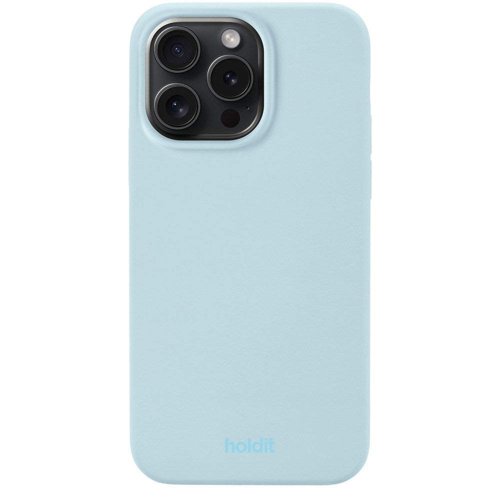 Holdit iPhone 15 Pro Max Soft Touch Silikone Case -
Mineral Blue