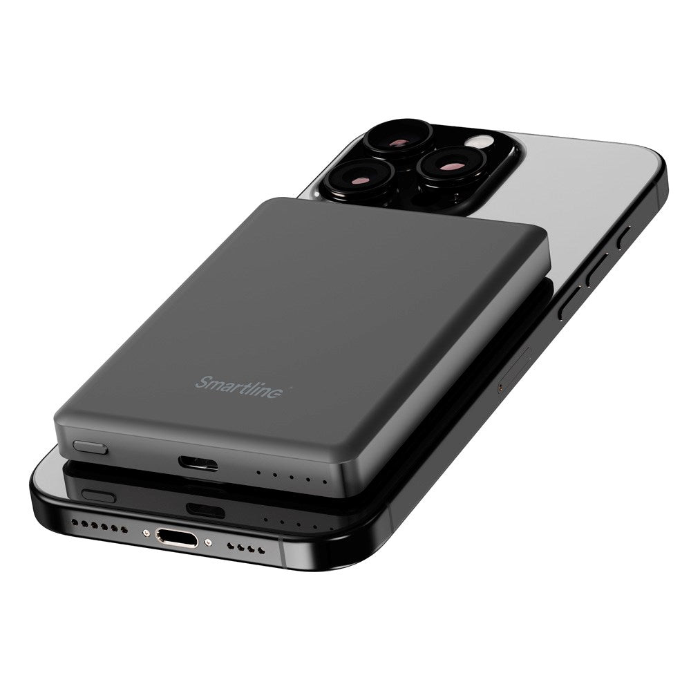 Smartline 15W Power Bank USB-C 5000mAh - Qi2 / MagSafe Compatible - Space Grey