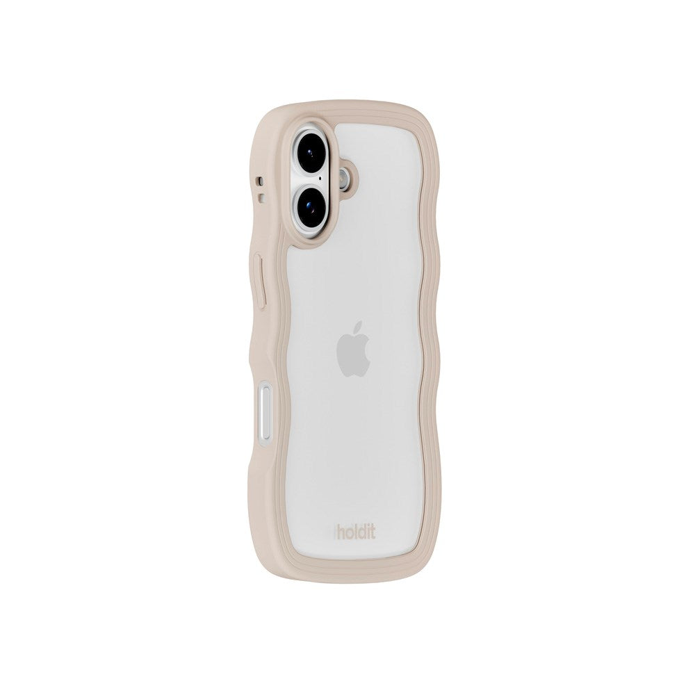 Holdit iPhone 17 Wavy Case - Light Beige / Transparent